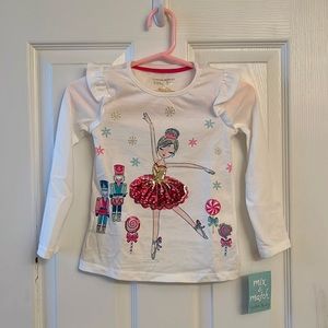 Cynthia Rowley White Pink Ballerina Shirt Ruffles Cotton-blend Size 4